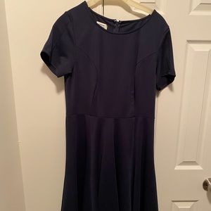 Unique Vintage navy blue fit and flare dress
